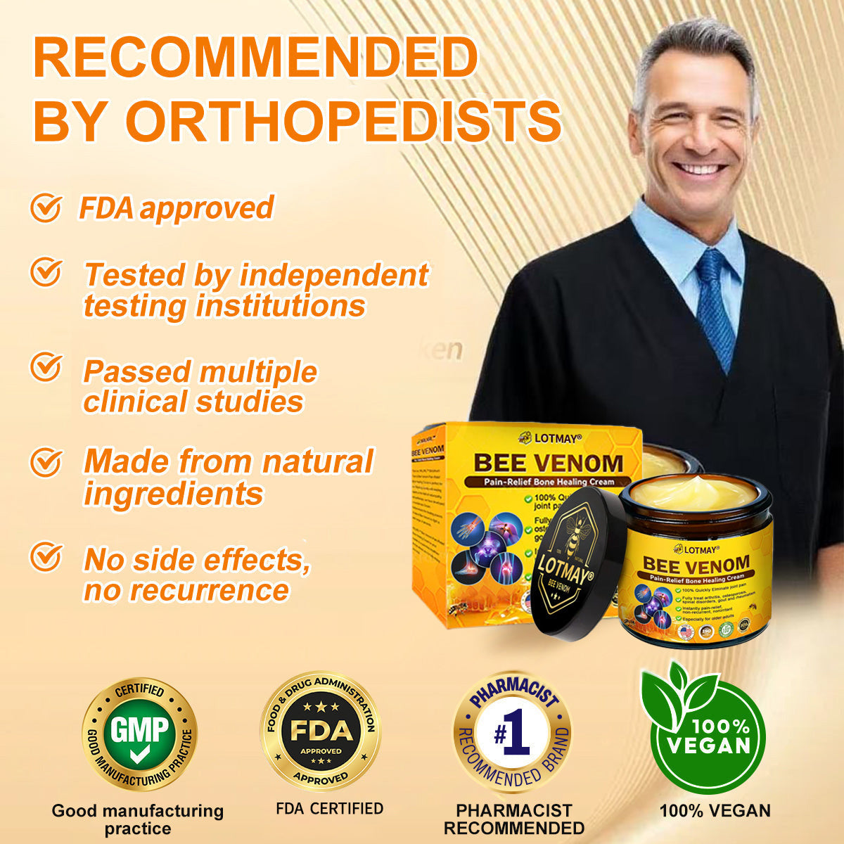 LOTMAY® Bee Venom Pain-Relief Bone Healing Cream 🐝🐝(Recommended by the American Academy of Orthopaedic Surgeons (AAOS))