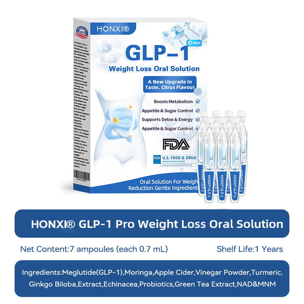 HONXI® GLP-1 Pro Weight Loss Oral Solution ✅One dose a day — see results in 7 days👩⚕️Suitable for obesity, cardiovascular diseases, diabetes, sleep apnea, high cholesterol and blood lipids, joint problems, and various other conditions🚀