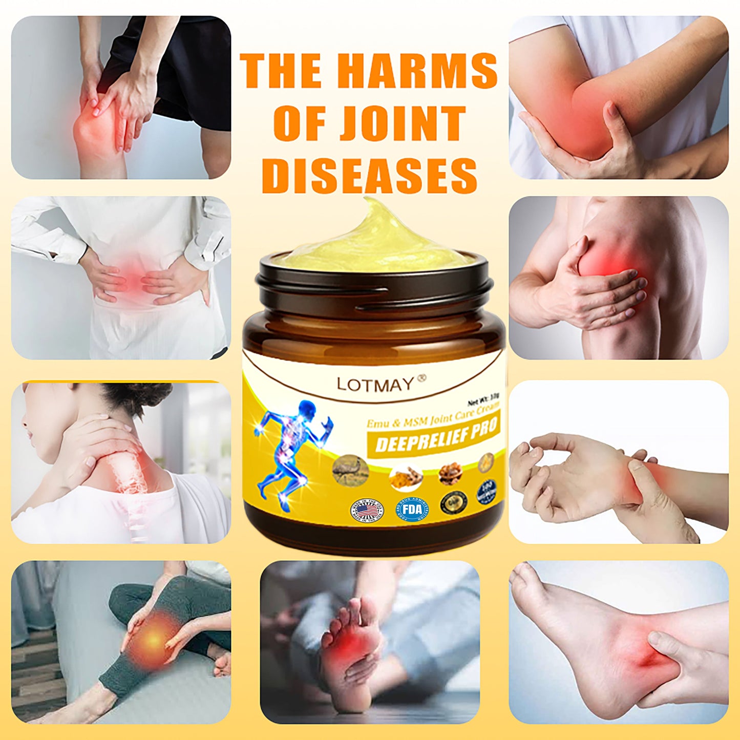 LOTMAY® Joint Freedom Formula Cream – 9-in-1 Natural Formula (FDA-Certified & Recommended)