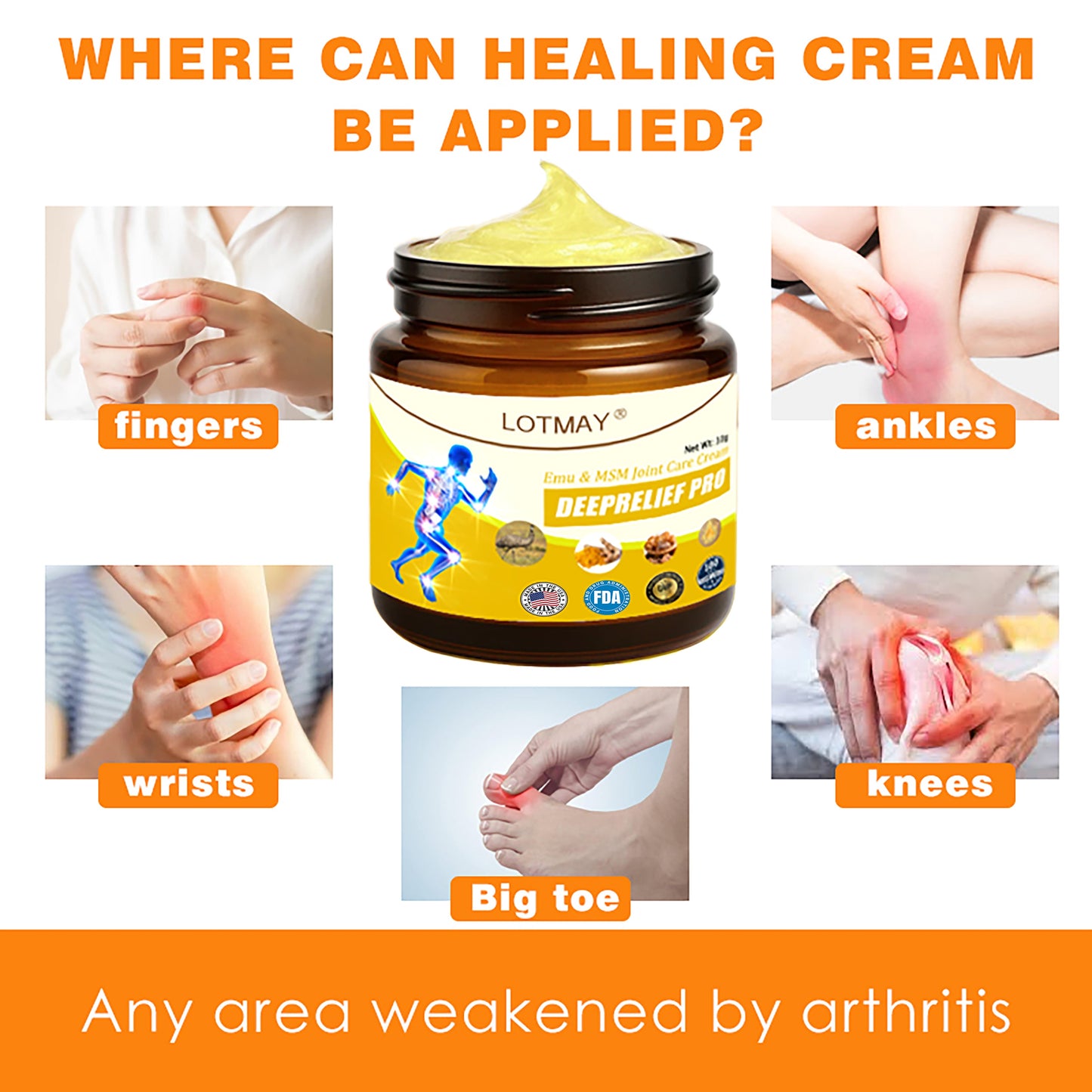 LOTMAY® Joint Freedom Formula Cream – 9-in-1 Natural Formula (FDA-Certified & Recommended)